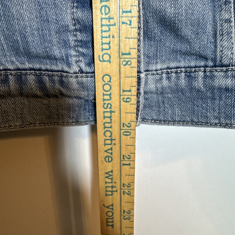 Garage Denim Vest Hoodie Jacket Women's L Gray Sleeves Classic Fit Jean - Picture 4 of 5